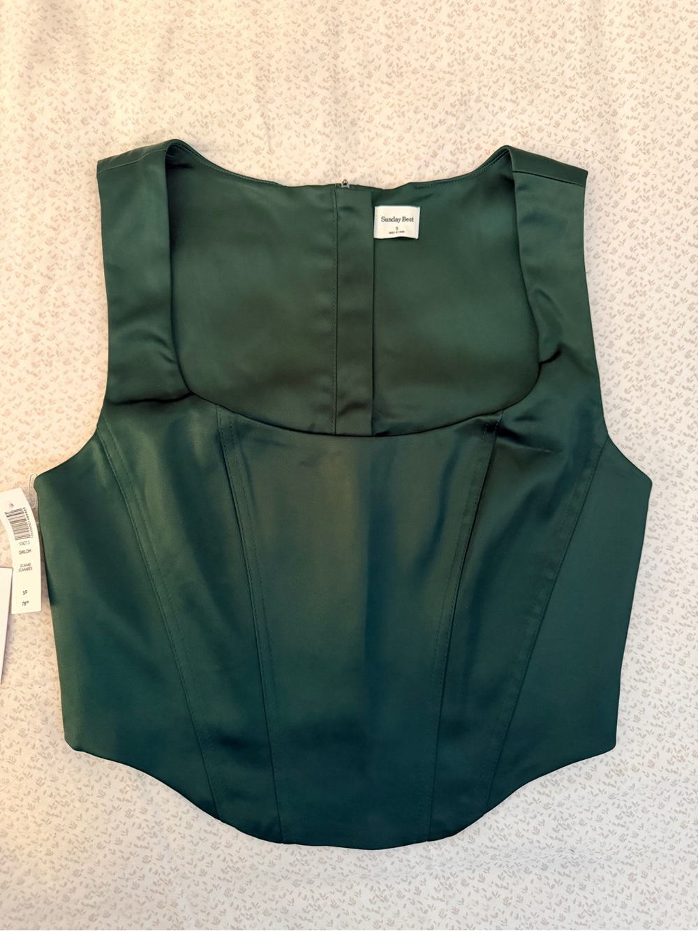 Aritzia Sunday Best Scarab Shiloh Satin Bustier Top